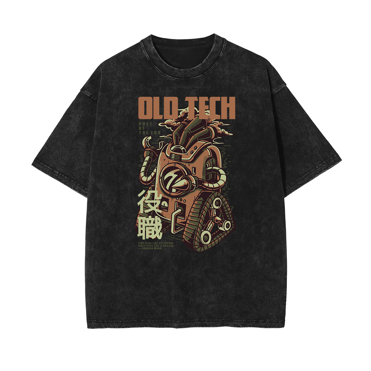 Stone Wash Punk Cartoon Graphic Tee