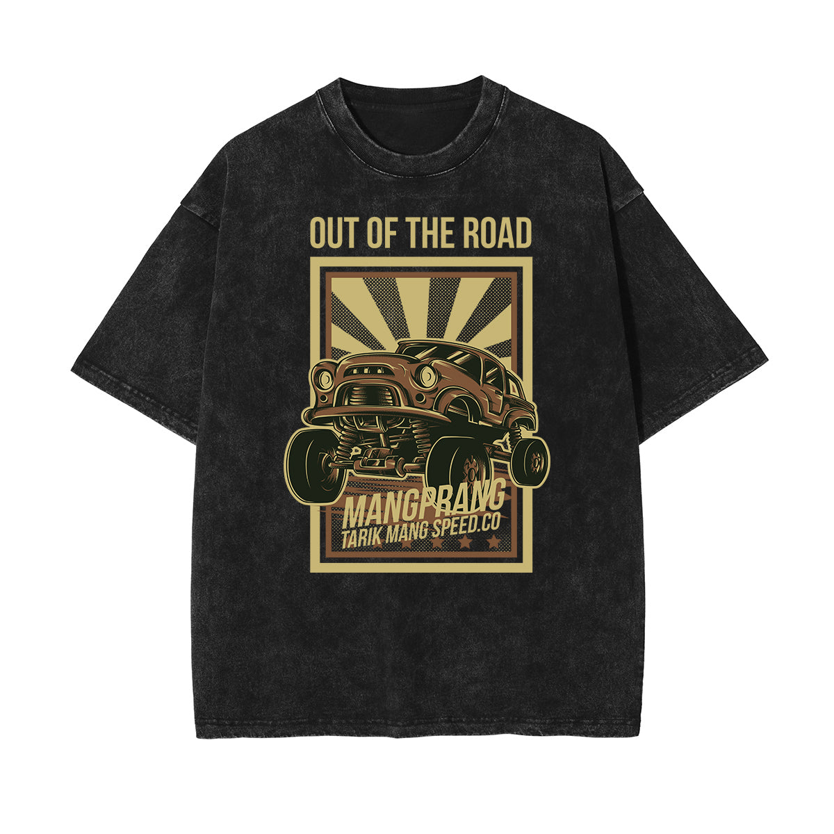 Stone Wash Punk Cartoon Graphic Tee