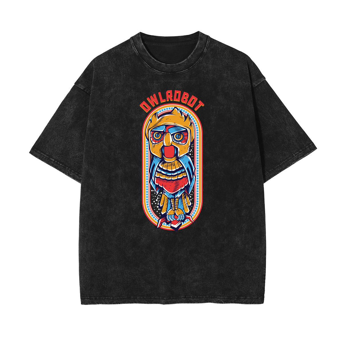Stone Wash Punk Cartoon Graphic Tee