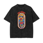 Stone Wash Punk Cartoon Graphic Tee