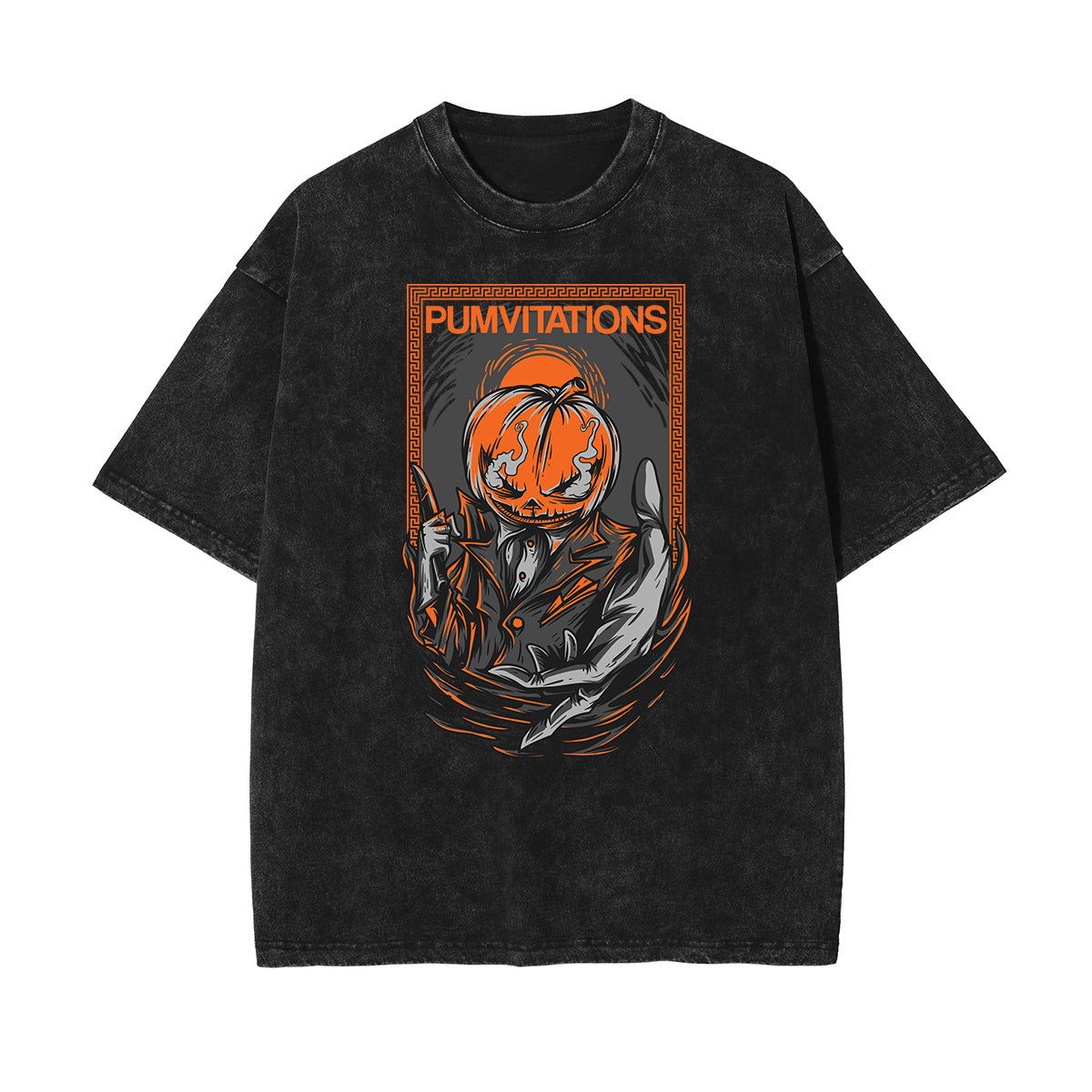 Stone Wash Punk Cartoon Graphic Tee