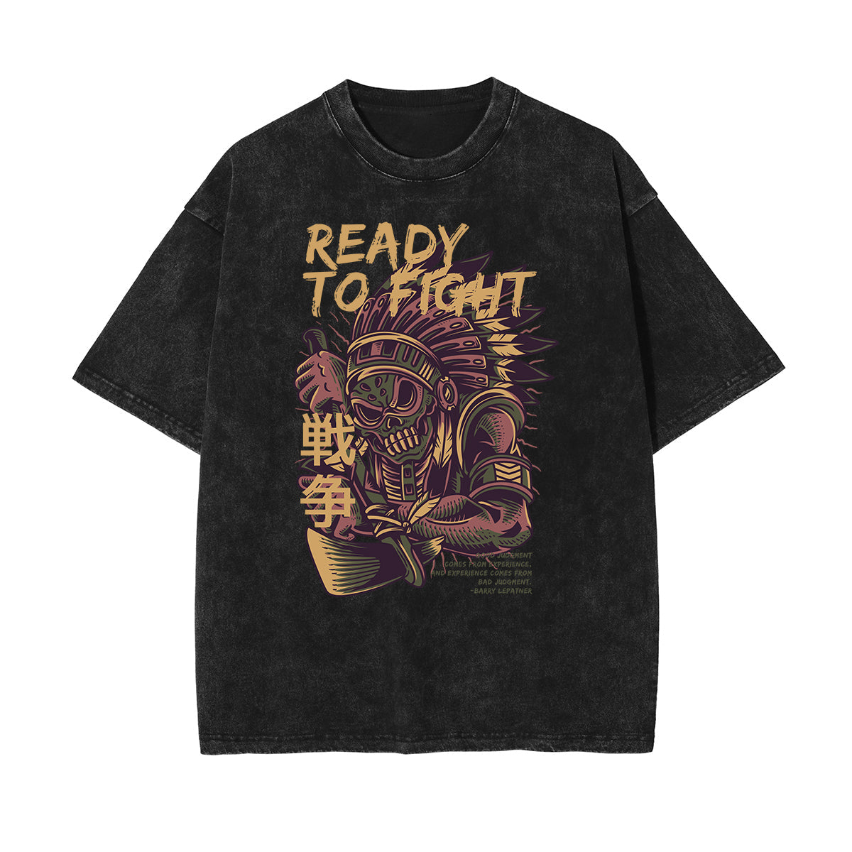 Stone Wash Punk Cartoon Graphic Tee