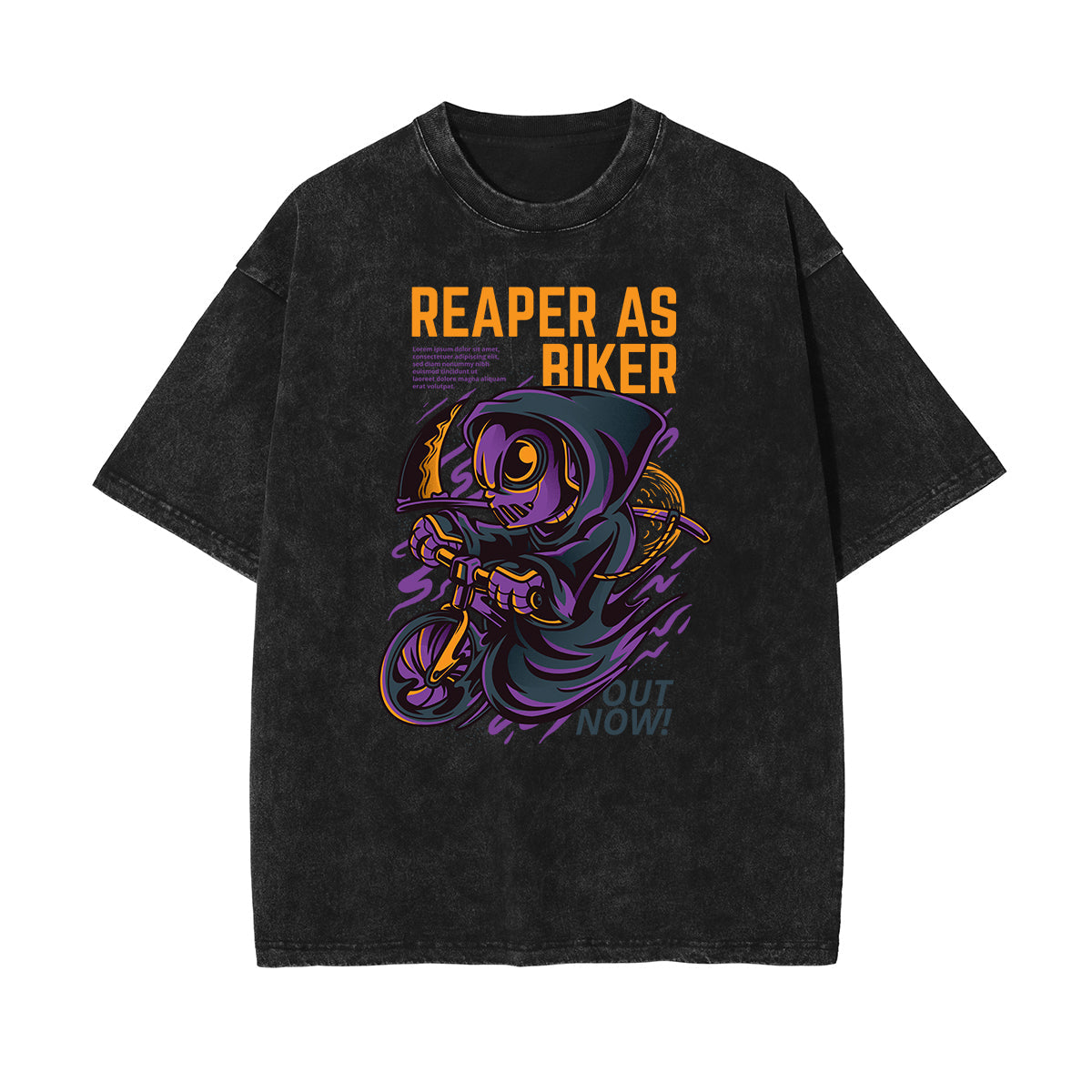 Stone Wash Punk Cartoon Graphic Tee