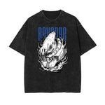 Stone Wash Punk Cartoon Graphic Tee