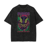 Stone Wash Punk Cartoon Graphic Tee