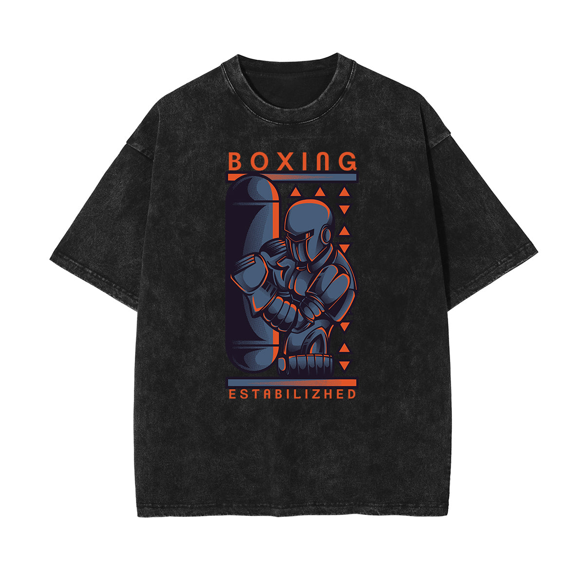 Stone Wash Punk Cartoon Graphic Tee