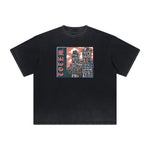 Abstract Animal Graphic Frayed Tee