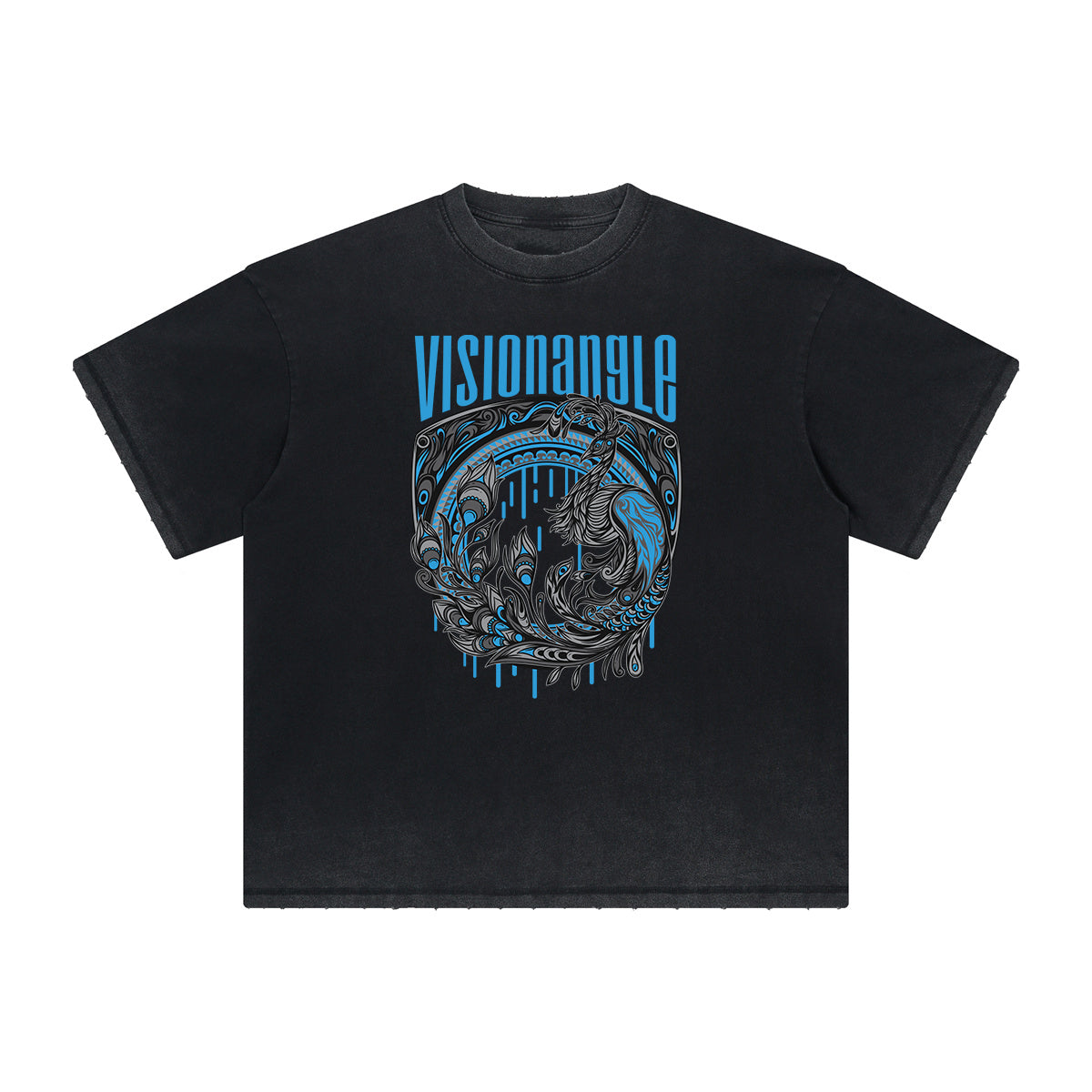 Abstract Animal Graphic Frayed Tee