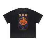 Abstract Animal Graphic Frayed Tee