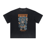 Abstract Animal Graphic Frayed Tee