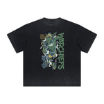 Abstract Animal Graphic Frayed Tee