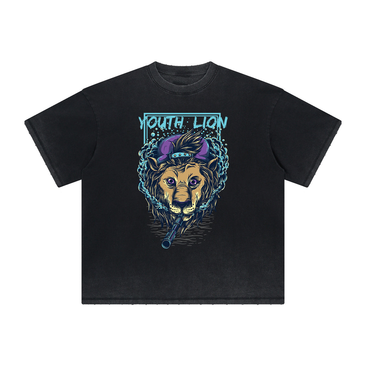 Abstract Animal Graphic Frayed Tee