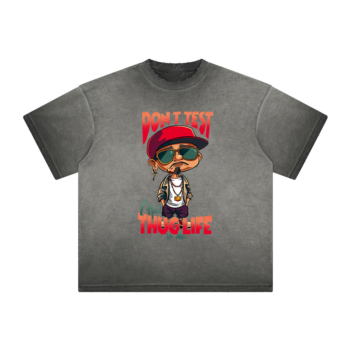 Stone Wash Thug Cartoon Graphic Tee