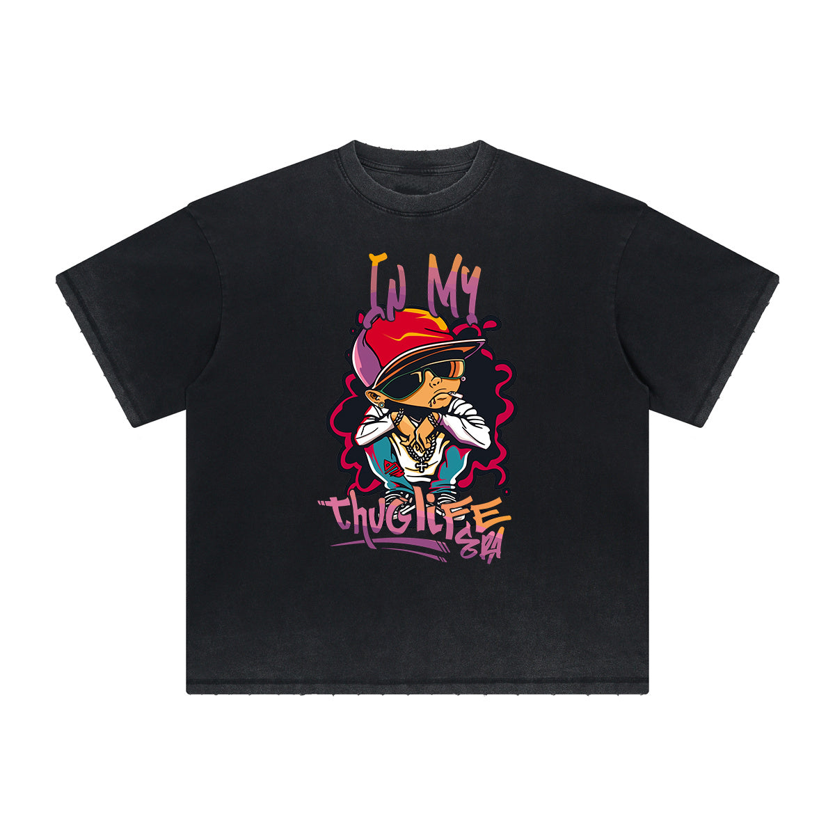 Heavyweight Faded Street Cartoon Graphic Tee