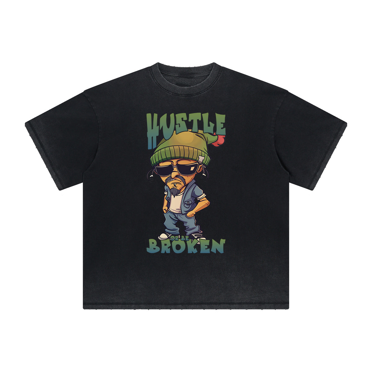 Heavyweight Faded Street Cartoon Graphic Tee