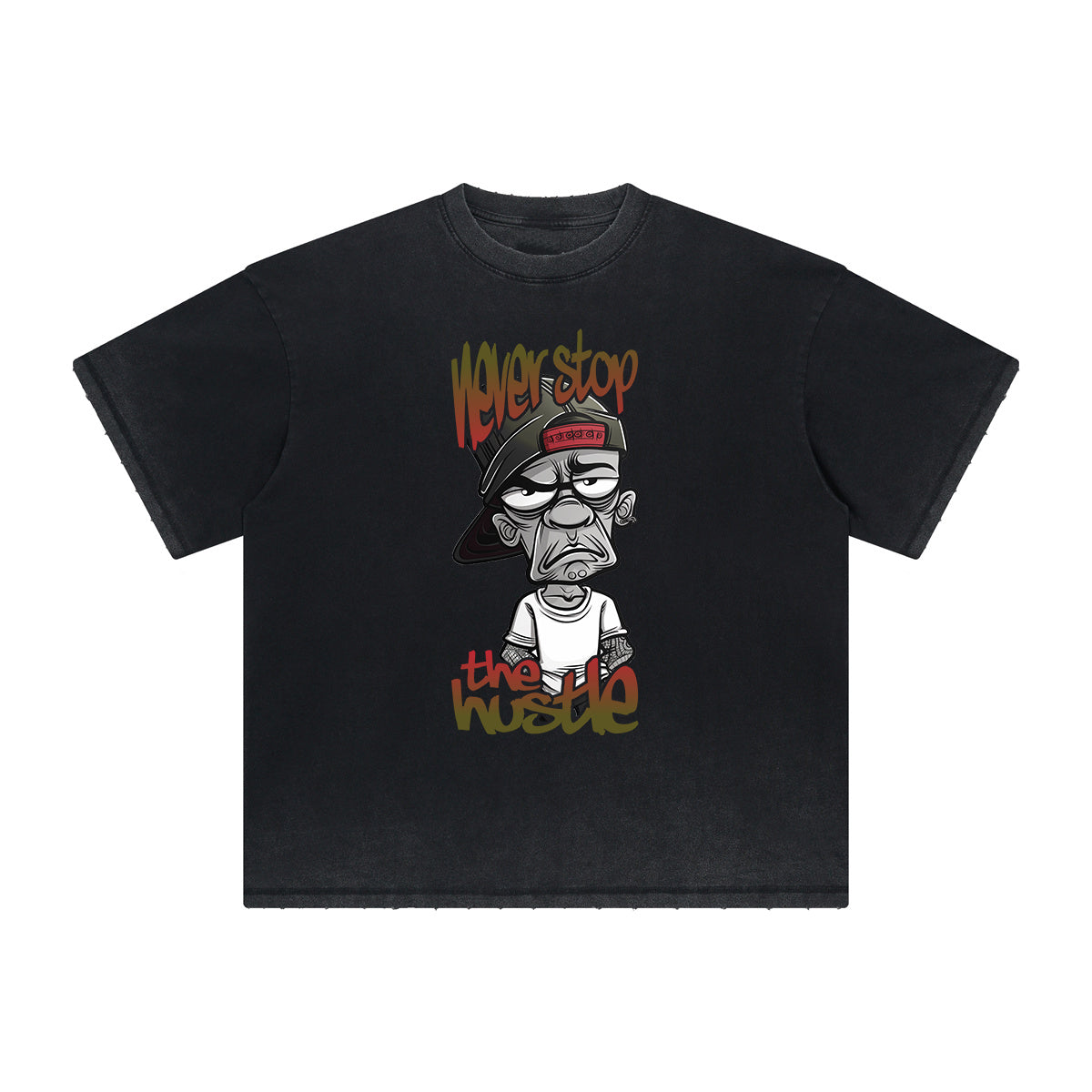 Heavyweight Faded Street Cartoon Graphic Tee