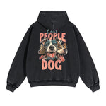 Cute Dog Graphic Double Slider Zip Hoodie-INNBLAC Fashion Apparel