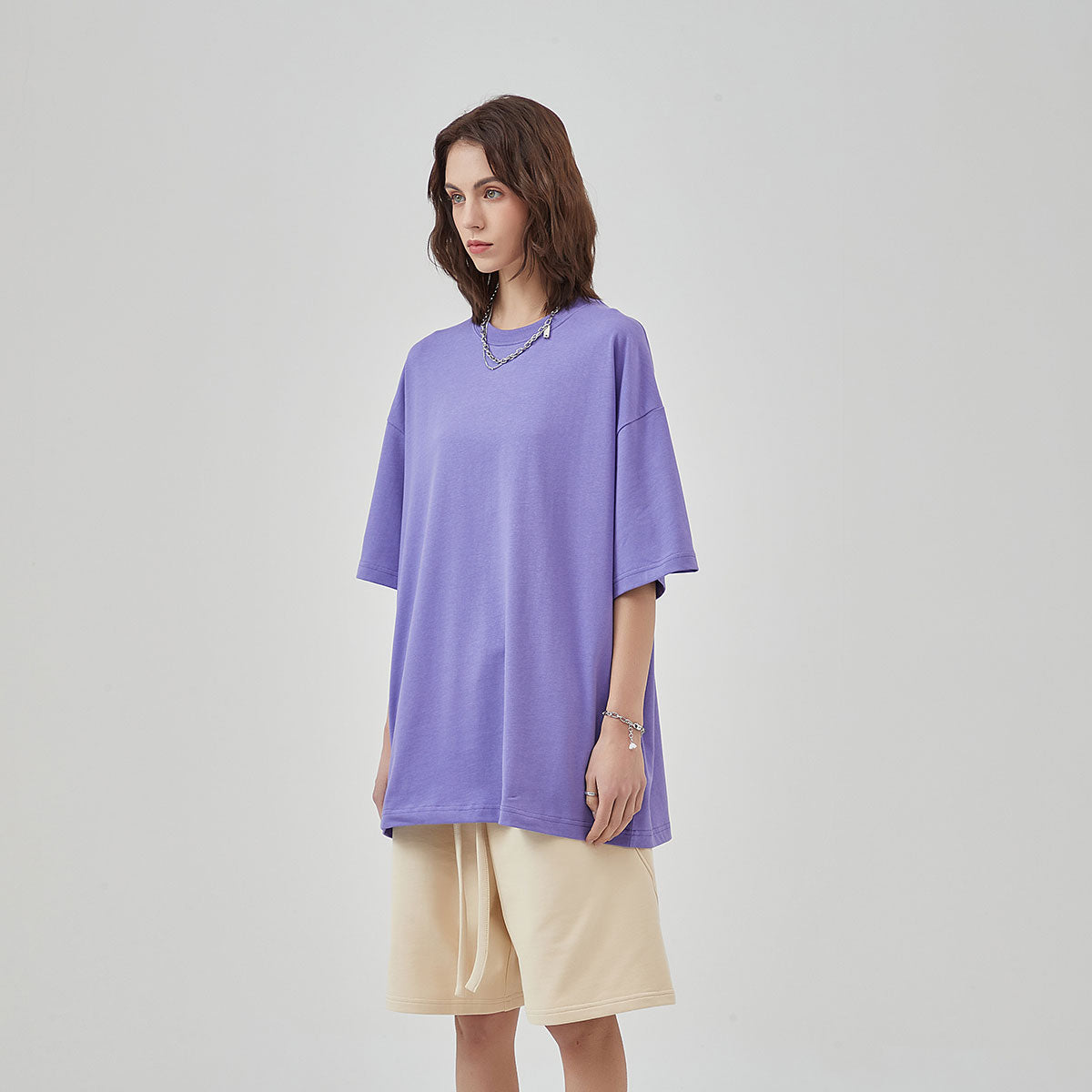 Women's Drop Shoulder Basic Tee 6.7oz-INNBLAC Fashion Apparel