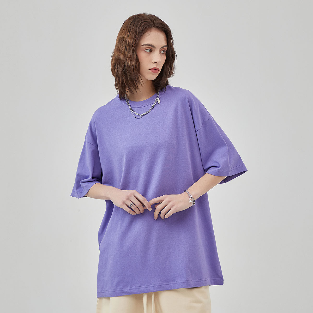 Women's Drop Shoulder Basic Tee 6.7oz-INNBLAC Fashion Apparel
