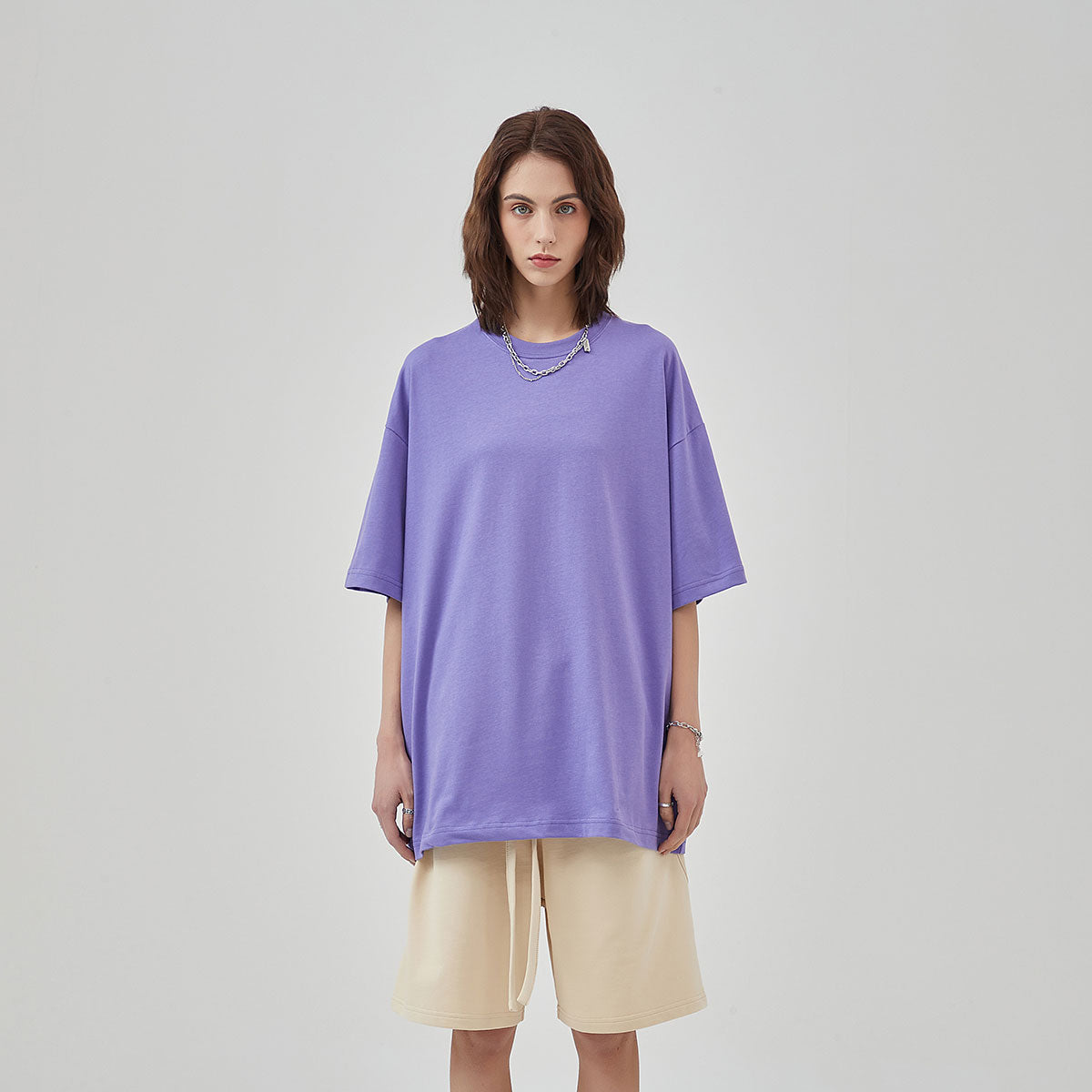 Women's Drop Shoulder Basic Tee 6.7oz-INNBLAC Fashion Apparel