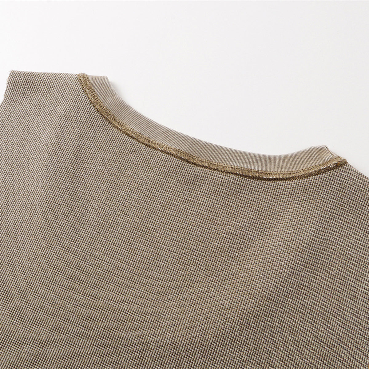 Wax-Dye Waffle Knit Vintage Washed U-Neck Vest