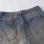 Loose Fit Embroidered Patch Distressed Jeans
