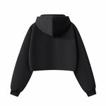 Women's Solid Zip-Front Cropped Hoodie