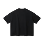 Oversized Color-Block Ribbed Collar Comfortable Tee