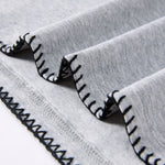 Oversized Minimal Tee Raw Edge Contrast Stitching