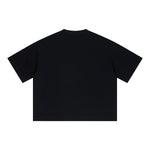 Oversized Minimal Tee Raw Edge Contrast Stitching