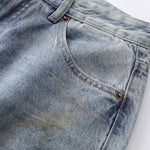 Grunge-Style Paint-Splatter Baggy Jeans