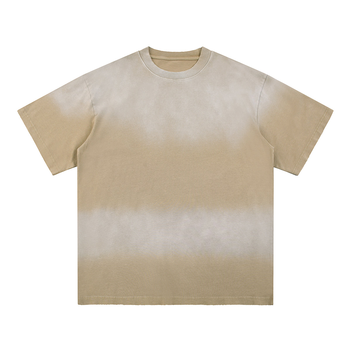 Gradient-Fade Distressed Edge Cotton Tee 260gsm