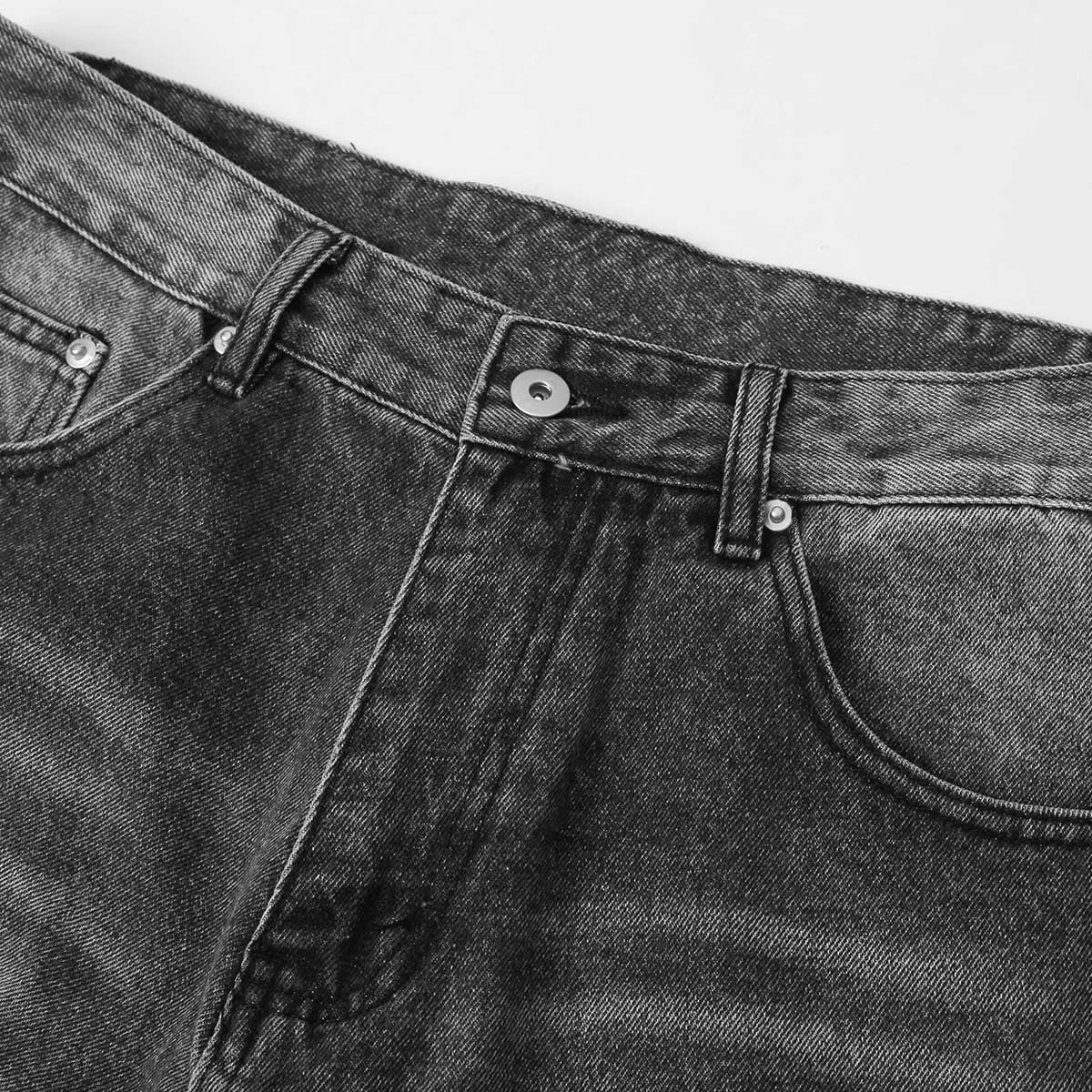 Loose Fit Gray Paint-Splatter Jeans