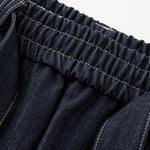 High Waist Tie Belt Relaxed Denim Shorts