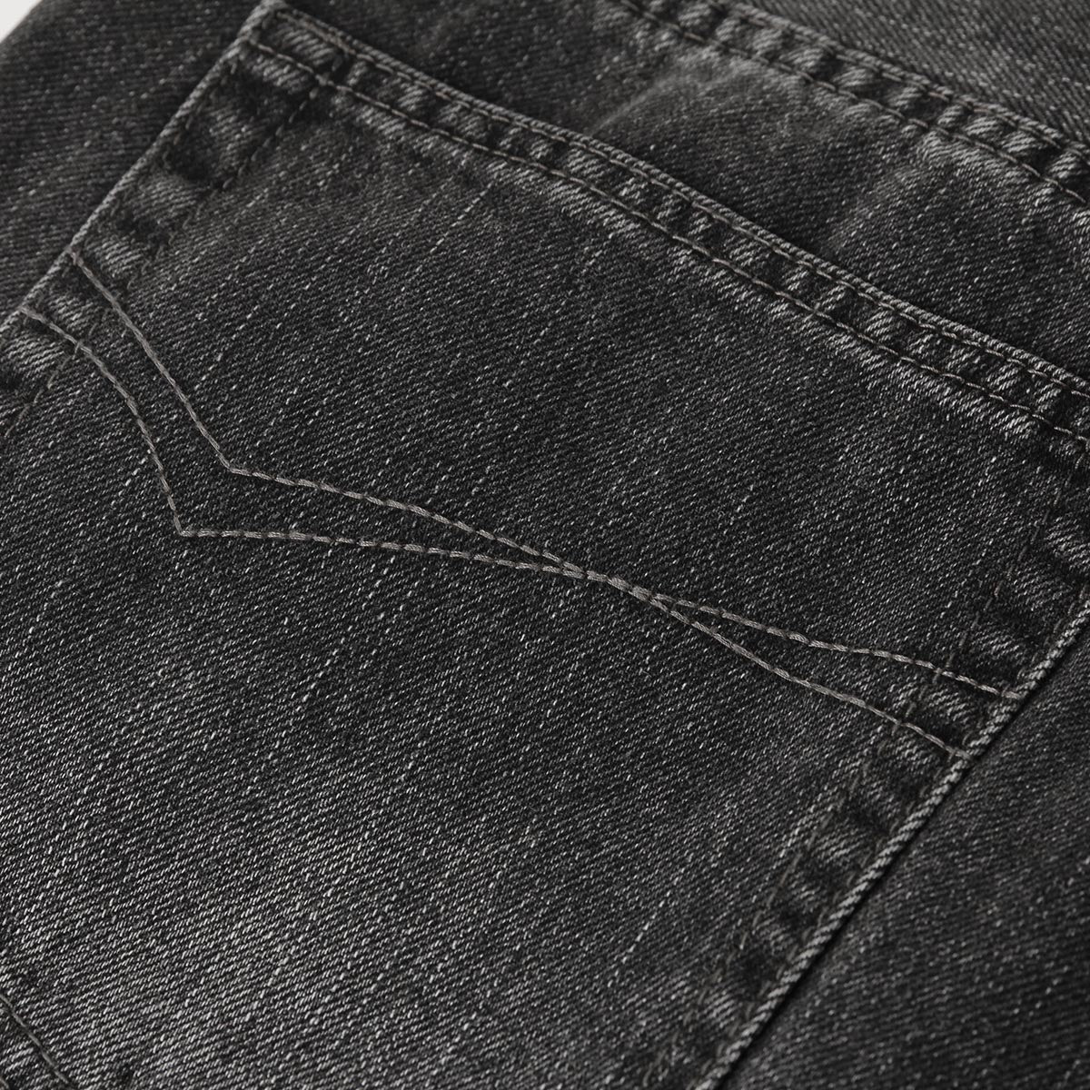 Washed Black Loose-Straight Jeans