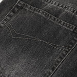 Washed Black Loose-Straight Jeans