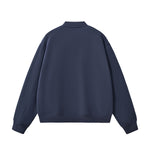 Solid Zip-Front Fleece Bomber Jacket