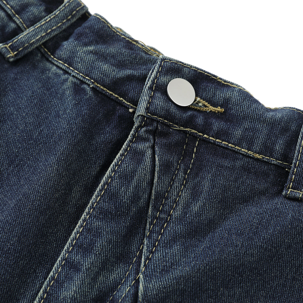 Elastic Waist Decorative Zip Bermuda Shorts