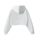 Women's Solid Zip-Front Cropped Hoodie