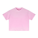 Boxy Raw Edge Washed Loose Short Sleeve Tee