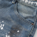 Paint Splatter Heavy Ripped Washed Jeans