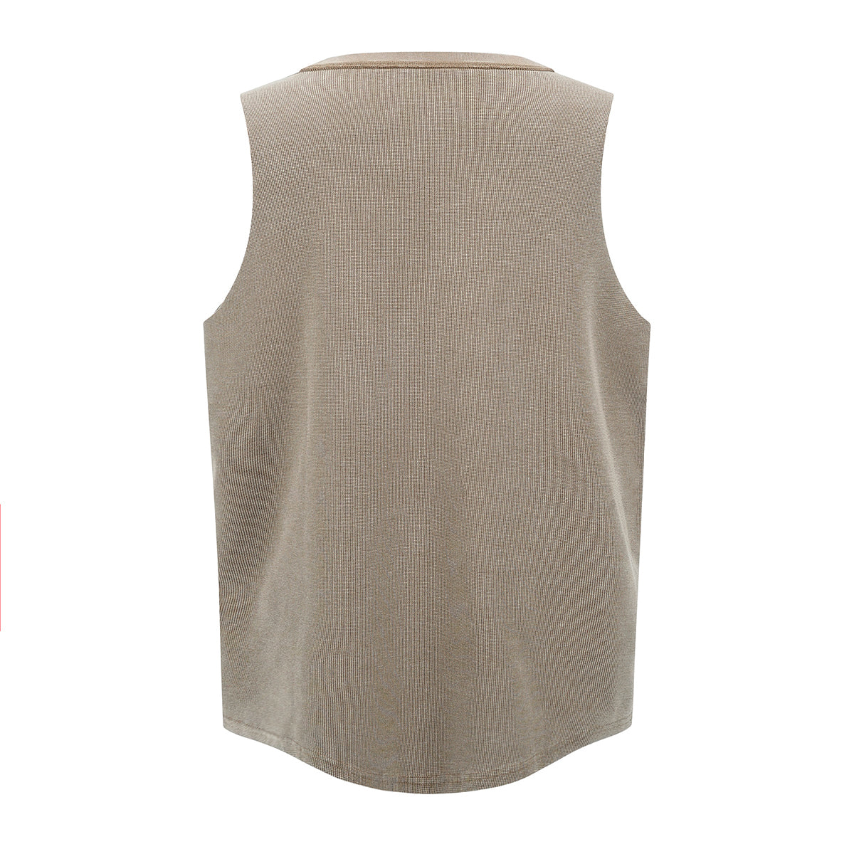Wax-Dye Waffle Knit Vintage Washed U-Neck Vest