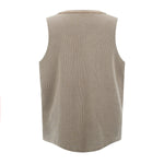 Wax-Dye Waffle Knit Vintage Washed U-Neck Vest