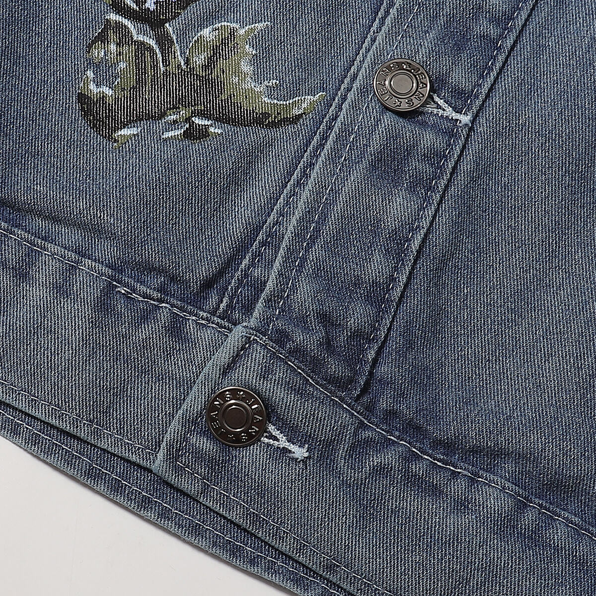 Floral-Printed Denim Trucker Jacket