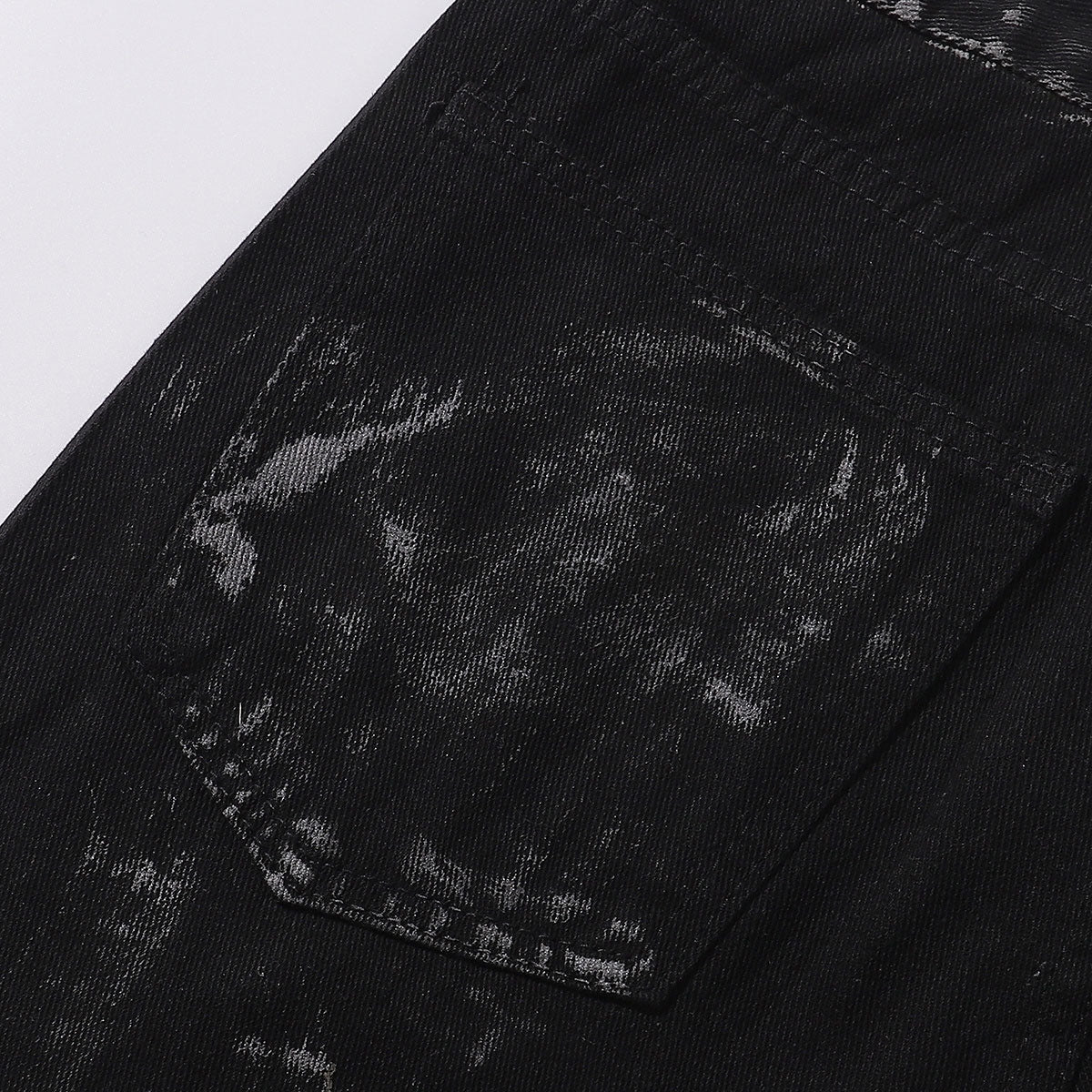 Black Rhinestone Star Appliqué Denim Jeans