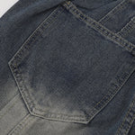 Utility Wide Leg Distressed Denim Jeans