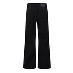 Slim Fit Solid Black Flared Denim Pants
