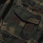 Camo Cargo Shorts Distressed Washed Style