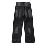 Faded Wash Vintage Relaxed Wide Leg Denim Jeans