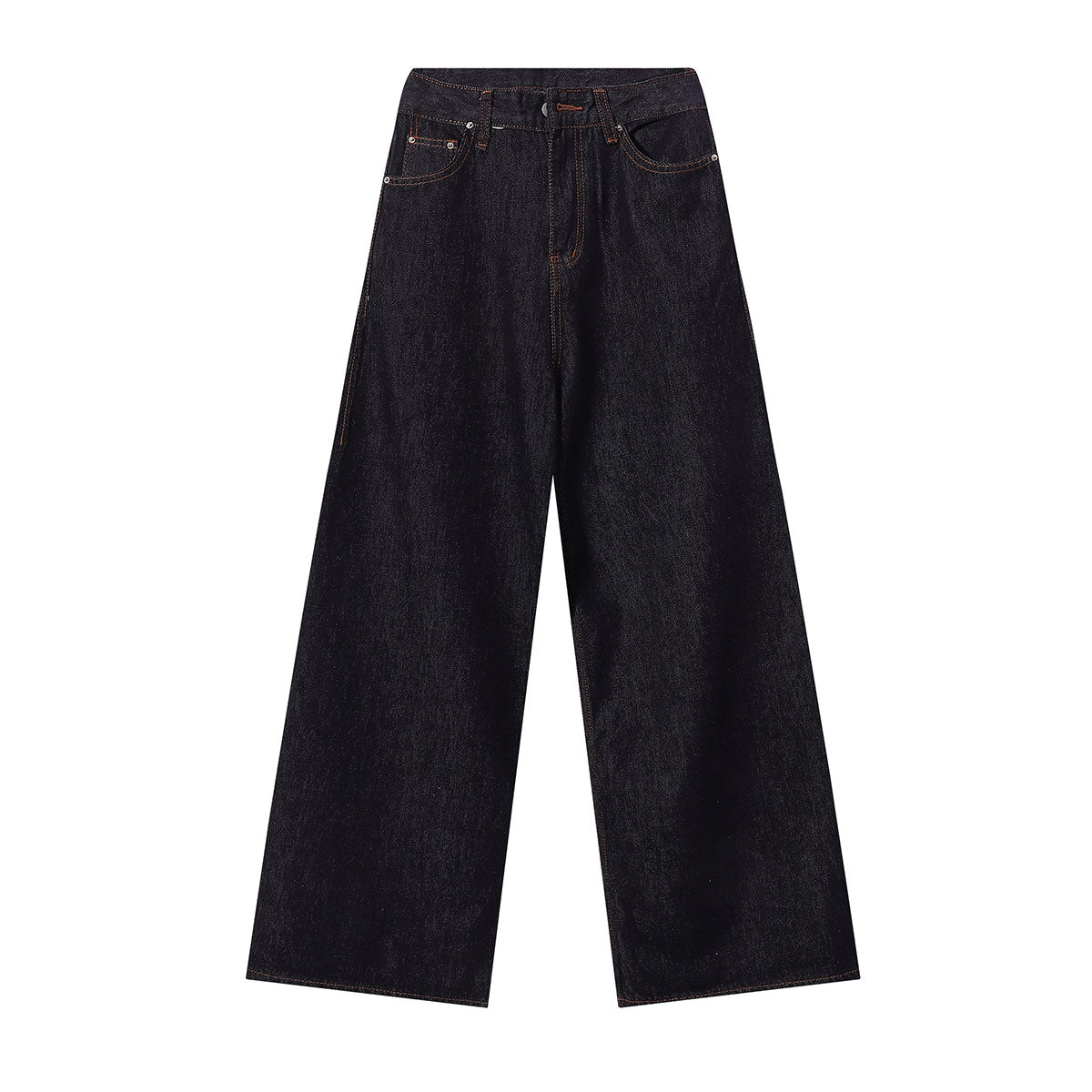 Classic Dark Wash Wide-Leg Denim Jeans